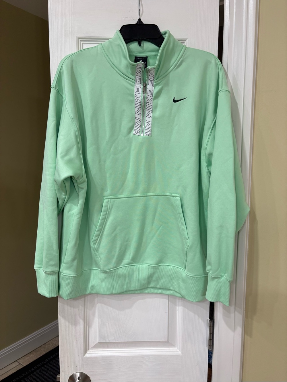 Nike Women's Mint Green Half-Zip Sweatshirt
